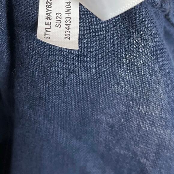 J. Crew Baird Mcnutt Irish Linen Shirt Dress Women Small Navy Pockets Minimalist - Picture 13 of 13